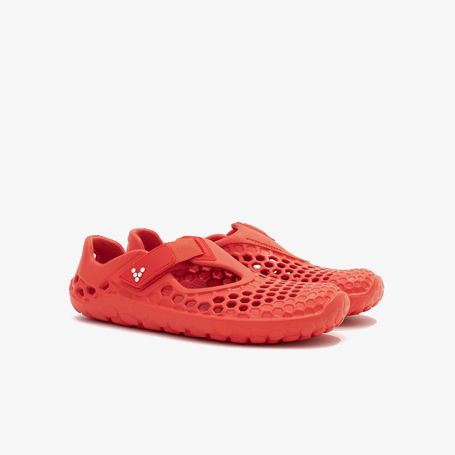 Red Vivobarefoot Ultra Bloom Kids' Hiking Shoes | America 0215UZGT
